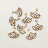 30pcs CZ Leaf Charm Pendant for Necklace Earrings DIY Jewelry Findings