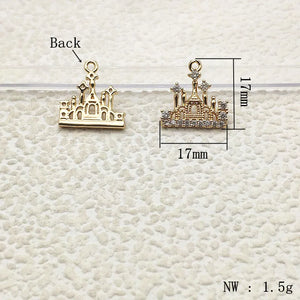 50pcs CZ Charm Earring DIY Parts, Jewelry Findings & Components