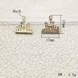 50pcs CZ Charm Earring DIY Parts, Jewelry Findings & Components