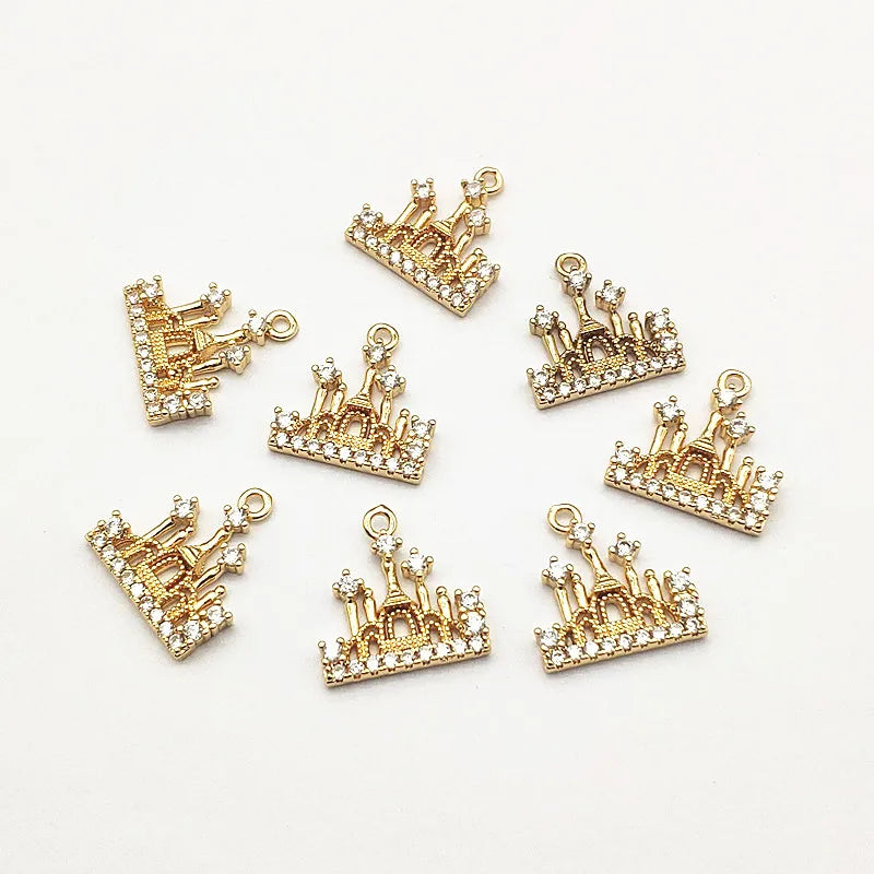 50pcs CZ Charm Earring DIY Parts, Jewelry Findings & Components