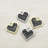 100pcs Zinc Alloy Enamel Heart Charm For DIY Jewelry, Findings & Components
