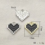 100pcs Zinc Alloy Enamel Heart Charm For DIY Jewelry, Findings & Components