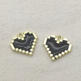 100pcs Zinc Alloy Enamel Heart Charm For DIY Jewelry, Findings & Components