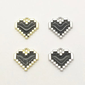 100pcs Zinc Alloy Enamel Heart Charm For DIY Jewelry, Findings & Components