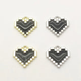 100pcs Zinc Alloy Enamel Heart Charm For DIY Jewelry, Findings & Components