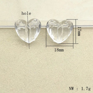 260pcs Clear Acrylic Heart Beads Necklace Earring DIY Parts