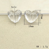 260pcs Clear Acrylic Heart Beads Necklace Earring DIY Parts