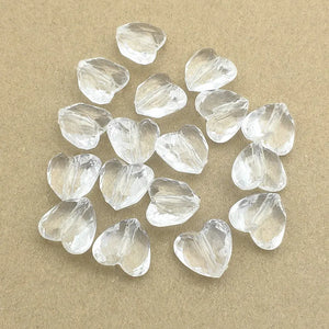 260pcs Clear Acrylic Heart Beads Necklace Earring DIY Parts
