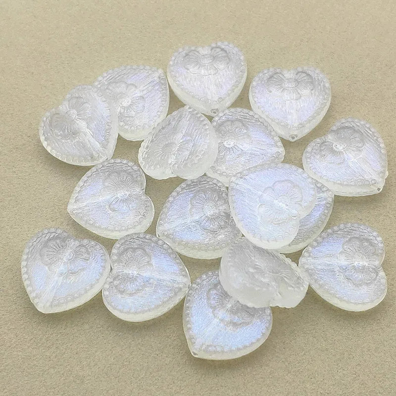 Clear Magic Heart Beads 350pcs DIY Jewelry Findings Components