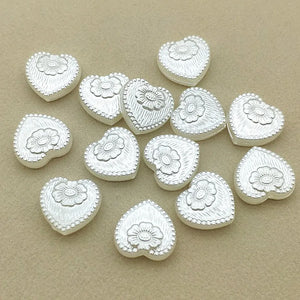 Arrival! 17x18mm 400pcs Pearls Heart Beads For Necklace/Earrings DIY Parts