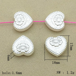 Arrival! 17x18mm 400pcs Pearls Heart Beads For Necklace/Earrings DIY Parts