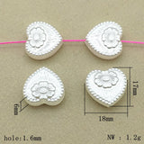Arrival! 17x18mm 400pcs Pearls Heart Beads For Necklace/Earrings DIY Parts