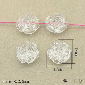 420pcs Clear Flower Acrylic Beads Necklace Earrings DIY Jewelry Findings
