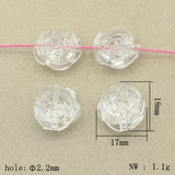420pcs Clear Flower Acrylic Beads Necklace Earrings DIY Jewelry Findings