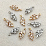 CZ Feather Charm 50pcs DIY Jewelry Findings