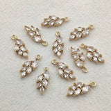 CZ Feather Charm 50pcs DIY Jewelry Findings