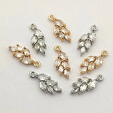 CZ Feather Charm 50pcs DIY Jewelry Findings