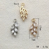 CZ Feather Charm 50pcs DIY Jewelry Findings