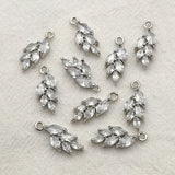 CZ Feather Charm 50pcs DIY Jewelry Findings