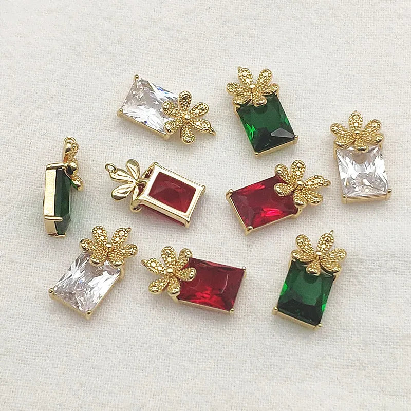 Real Flower Crystal Charm for DIY Jewelry Findings