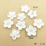 180pcs Clear Frosted Flower Beads Jewelry DIY Parts