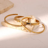 18K Plated Stainless Steel CZ Opening Bracelet for Women