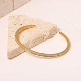 18K Plated Stainless Steel CZ Opening Bracelet for Women