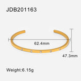18K Plated Stainless Steel CZ Opening Bracelet for Women