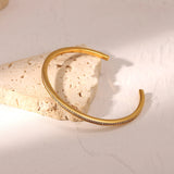 18K Plated Stainless Steel CZ Opening Bracelet for Women
