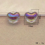 Clear Aurora Heart Shape Beads DIY Jewelry Findings