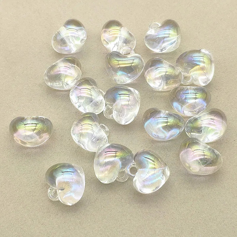Clear Aurora Heart Shape Beads DIY Jewelry Findings
