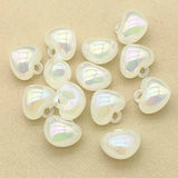 100pcs Aurora Effect Heart Beads DIY Jewelry Findings