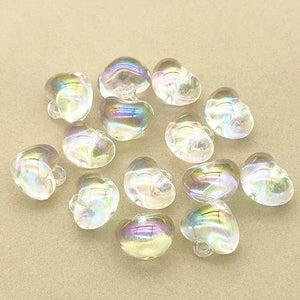 100pcs Aurora Effect Heart Beads DIY Jewelry Findings