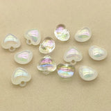100pcs Aurora Effect Heart Beads DIY Jewelry Findings