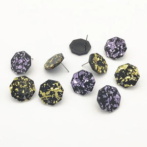 Acrylic Ice Crack Effect Ear Studs, Earring DIY Parts