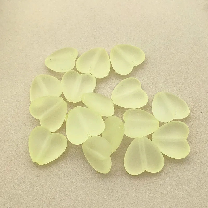 330pcs Clear Frosted Heart Acrylic Beads DIY Jewelry Findings