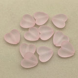 330pcs Clear Frosted Heart Acrylic Beads DIY Jewelry Findings