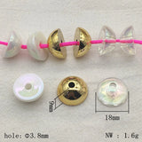 18mm UV/Clear/White Middle Hole Beads for DIY Jewelry, 100pcs