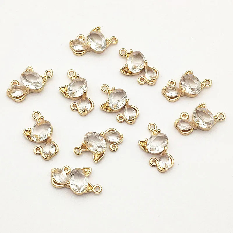 18x10mm CZ Copper Charm 50pcs for DIY Jewelry, Findings & Components