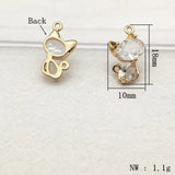 18x10mm CZ Copper Charm 50pcs for DIY Jewelry, Findings & Components