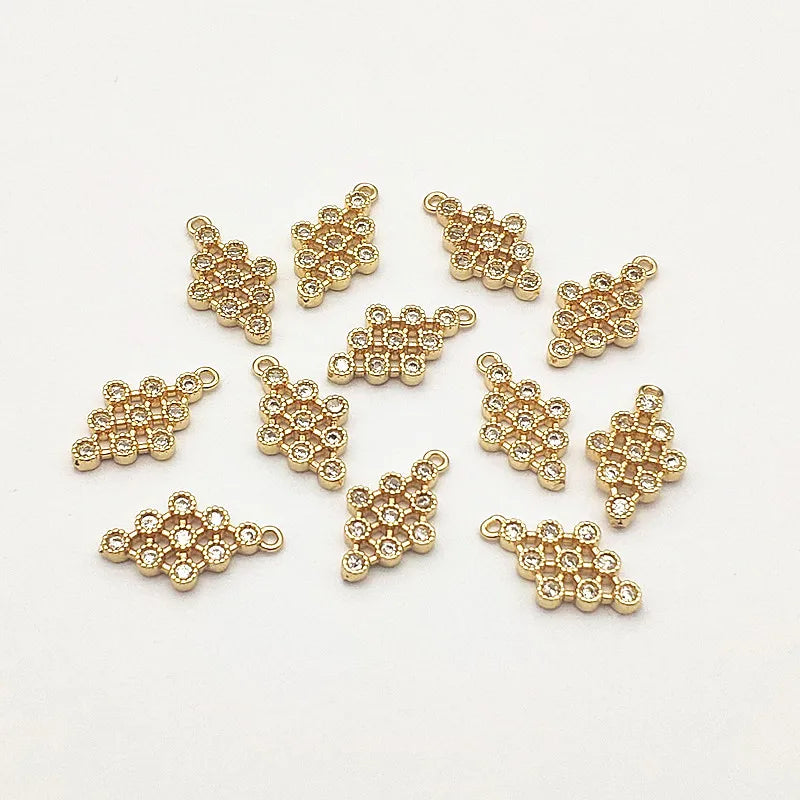 CZ Rhombus Charm 50pcs for Necklace/Earring, DIY Jewelry Findings