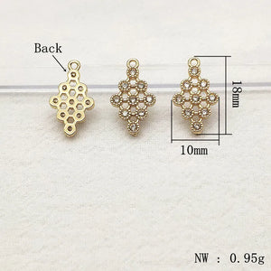 CZ Rhombus Charm 50pcs for Necklace/Earring, DIY Jewelry Findings