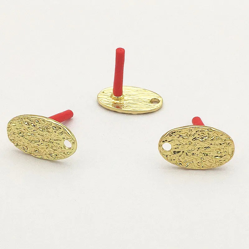 Oval Shape Ear Studs 100pcs Zinc Alloy DIY Jewelry Findings