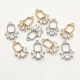 CZ Feather Charm Pendant 50pcs DIY Jewelry Findings