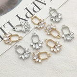 CZ Feather Charm Pendant 50pcs DIY Jewelry Findings
