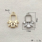 CZ Feather Charm Pendant 50pcs DIY Jewelry Findings