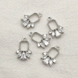 CZ Feather Charm Pendant 50pcs DIY Jewelry Findings