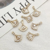 Leaf Charm Pendant Cubic Zirconia DIY Jewelry Findings 50pcs