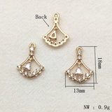 Leaf Charm Pendant Cubic Zirconia DIY Jewelry Findings 50pcs