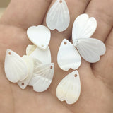 Real Nature Shell Carved Petal Charm 18x13mm 100pcs